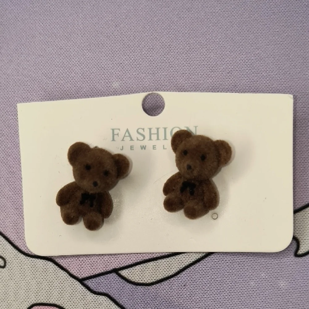 Brown Teddy Bear Earrings for Women Or Kids